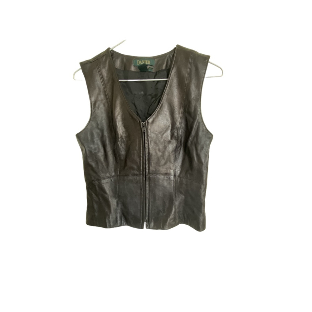 Danier Leather Vest Black Extra Small Size